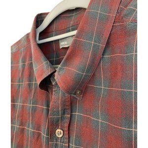 Mens Vince Plaid Cotton Shirt Button XXL GUC Lightweight 6703 flannel